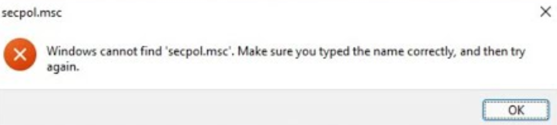 Local Security Policy Missing in Windows 11